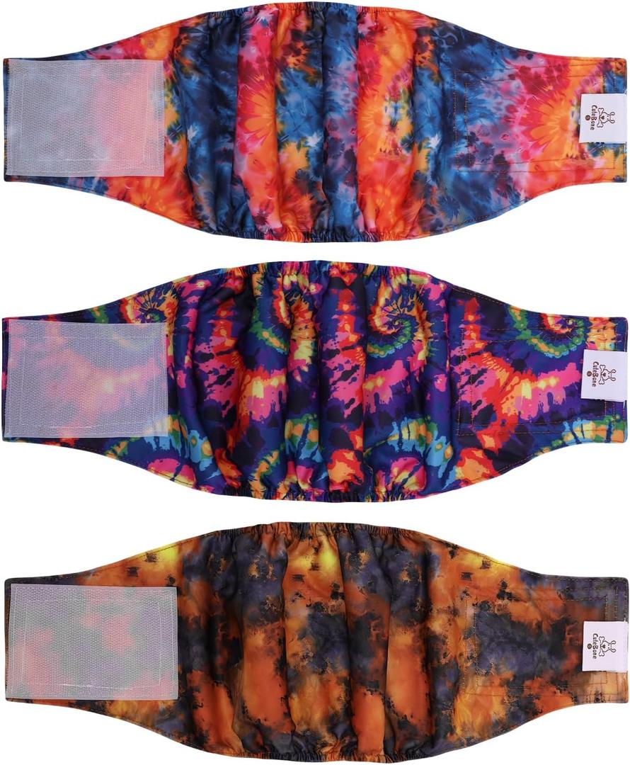 CuteBone Dog Diapers Male Washable Belly Band for Male Dogs Wraps Black 3pcs a Pack DM56S (S(11"-14"))