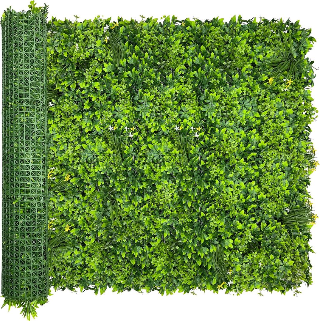 ODTORY Artificial Plant Wall Roll: 48 x 120 in (40 sqft) UV-Anti Ivy Privacy Fence Screen Faux Greenery Panels Backdrop Boxwood Ivy Vine Leaf Hedge Fence for Indoor Outdoor Green Decor