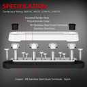 DAIERTEK Negative Bus Bar 12V Marine 4 x 5/16" (M8) Terminal Studs 6 x M4 (#8) Terminal Screws Gound Bus Bar Black Negative Power Distribution Block for Automotive Boat Solar System