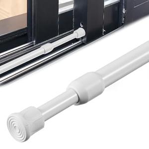 Sliding Door Security Bar Window Security Bar Locks Door Stick Securitys for Sliding Glass Doors 15.7''-27.5'' White Adjustable Stopper Stick Doors Lock Bars, 1.2'' Diameter