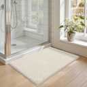 DEXI Bathroom Rugs Non Slip Washable 32x20, Ultra Soft and Water Absorbent Bath Mat, Thick Plush Fluffy Microfiber Bath Rug Carpet for Shower Floor, Tub, Sink, Ivory