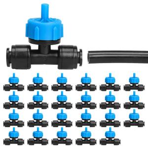 Bonviee 1/4 Inch Push-to-Connect Tee with Pressure-Compensating Drippers, 24 Pack  Even Watering for Slopes, Garden, Greenhouse
