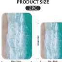 Britimes Bathroom Rug Mat Set of 2 Mats Rugs No Slip Blue Sea Blue Beach Bath Mat Bathroom Decorations Carpets 16x24 and 20x32 inches for Kitchen Bedroom Indoor