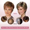 REECHO Hair Topper for Women - 100% Japanese Revolutionary Fiber Short Toupee Wiglet Topper Hairpiece for Women with Thinning Hair Loss Lightweight Large Base for Full Coverage - Light Ash Blonde