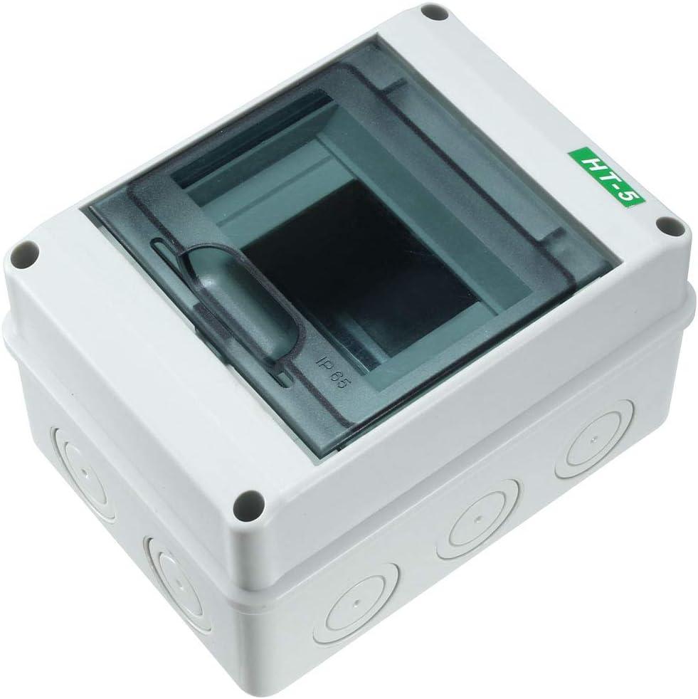 uxcell IP65 ABS Transparent Cover Power Distribution Protection Box for Circuit Breaker Indoor on The Wall 5 Way (120mmx160mmx92mm)
