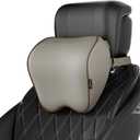 Crofy 2 Pack Car Neck Pillow, Softness Car Headrest Pillow for Driving with Adjustable Strap, 100% Memory Foam and Breathable Removable Cover, Comfortable Ergonomic Design, Gray & Brown