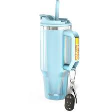 Frost Buddy Thicc Buddy - 40 oz Stainless Steel Vacuum Insulated Tumbler with Lid and Straw for Water - Travel Mug Cupholder Friendly - Gifts for Women Men Him Her, Ice Blue