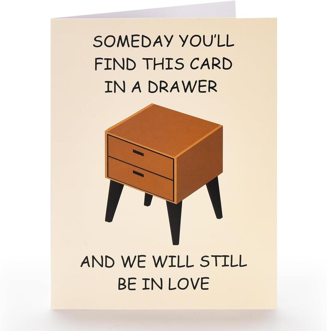4 x VIVIKEN Funny Birthday Card for Husband Wife, Happy Anniversary Card for Girlfriends Boyfriends, Happy Valentine Day Cards for Him Her, Love Greeting Gift for Men Woman