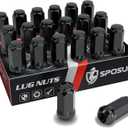 Sposuit M14x1.5 Lug Nuts - Replacement for 2019-2024 Jeep Gladiator, 2011-2024 Grand Cherokee, 2018-2024 Jeep Wrangler - Aftermarket Closed End Black Lug Nut(20 Pcs)