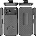 for iPhone 17 Pro Holster Case, Belt Clip Cover for iPhone 17 Pro, Shell Holster Combo Slim Rugged Case with Kickstand (6.3") 2025 Release, Black