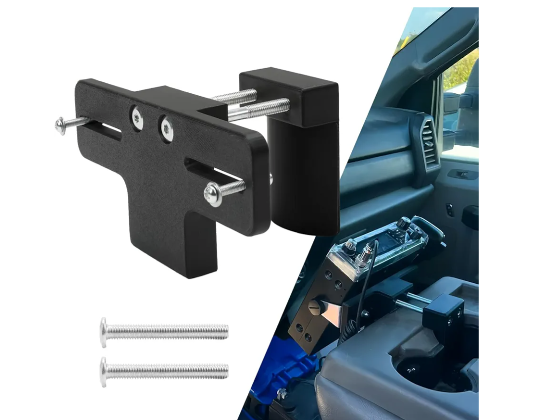 Cup Holder RadioMount - Clamping Mount, Drinks Cup Holder Mount CB Radio Mounting Brackets, GPS Vehicle Mounts Fit for CB Pro Satellite Radio & All Universal 2 Hole fit AMPS Pattern mounting Device