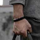Hematite Bracelet for Men, Natural Grounding Stone Stretch Bead Bracelets for Men, Mens Bracelet for Confidence, Pulseras para Hombres