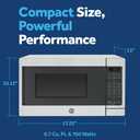 GE Countertop Microwave Oven, Compact 0.7 Cubic Ft., 700-watt Capacity, 6 Auto Cooking Settings, Child-Lock Technology, Kitchen Essentials for the Countertop, Dorm Room or Apartment, Stainless Steel