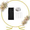 WellSign Arch Backdrop Stand for Parties, 7.2FT Metal Circle Balloon Arch Stand Kit, Gold Round Wedding Arch Frame for Wedding Birthday Party Bridal Shower Anniversary Ceremony Decoration