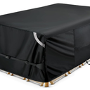 COSLFY Waterproof Patio Furniture Covers for Table and Chairs, HeavyDuty 600D Oxford Outdoor Dining Set Cover with Drawstring, UVResistant AllWeather Protection, Fits 108L x 82W x 28H Inch(Black)