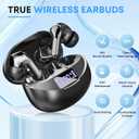 Wireless Earbuds, Bluetooth 5.4 Headphones HiFi Stereo 50H Playback LED Digital Display Ear Buds with ENC Noise Canceling Headset, IPX7 Waterproof Earphones for Running/Workout (Black)