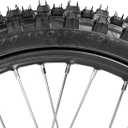 Trkimal 70/100-17 (2.75x17) 1.6x17 Front Wheel Tire and Rim Inner Tube with 12mm Bearing Assembly Motocross Off Road for Dirt Pit Bike (70/100-17(12mm inner bearing))