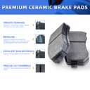 LODGE D906 D995 Ceramic Brake Pads Set 8pcs - Front & Rear Brake Kit for 2004-2010 Toyota Sienna | Ultra-Quiet, Low Dust, OE Fit | Copper-Infused for Enhanced Friction & Heat Resistance