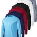 OYGSieg 6 Pack Long Sleeve Shirts for Men Moisture Wicking UPF SPF Sun Protection Tee Shirts Workout T Shirts Casual (XL)