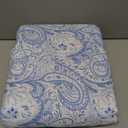 Blue and White Paisley Sheet Set, Twin - Ultra Soft Deep Pocket | Cooling Wrinkle-Free Microfiber, Boho Floral Print | 4 Piece Set: Fitted, Flat Sheet & 2 Pillowcases | OEKO-TEX, Easy Care