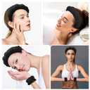 Zkptops Spa Headband for Washing Face Wristband Sponge Makeup Skincare Headband Terry Cloth Bubble Soft Get Ready Hairband for Women Girl Puffy Padded Headwear Non Slip Thick Hair Accessory(Black)