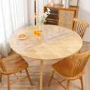 2mm Thick Clear PVC Table Cover - 44" Clear Plastic Protector, Waterproof & Oil Proof, Desk Pad for Dining & Coffee Tables (DIA 44 Inches)