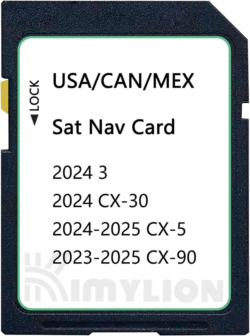 2025 Update Navigation SD Card (Version.2024), GPS SD Map for 24 CX-30/3, 24-25 CX-5, 23-25 CX-90, USA/CAN/MEX Coverage, Plug & Play (KMV6-66-EZ1C)