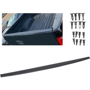 ECOTRIC Tailgate Molding Cap Top Cover Compatible with 2007-2013 Toyota Tundra Tailgate Spoiler Protector W/Retainers Replacement for TO1904101 65717-0C051 Black