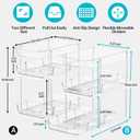Delamu 2 Sets of 3-Tier Bathroom Under Sink Organizers and Storage, Multi-Purpose Stackable Pantry Organization and Storage, Pull Out Clear Kitchen Bathroom Cabinet Organizer with Movable Dividers | Storage, Multi-Purpose, Stackable, Pantry Organization, Pull Out, Movable Dividers (White)