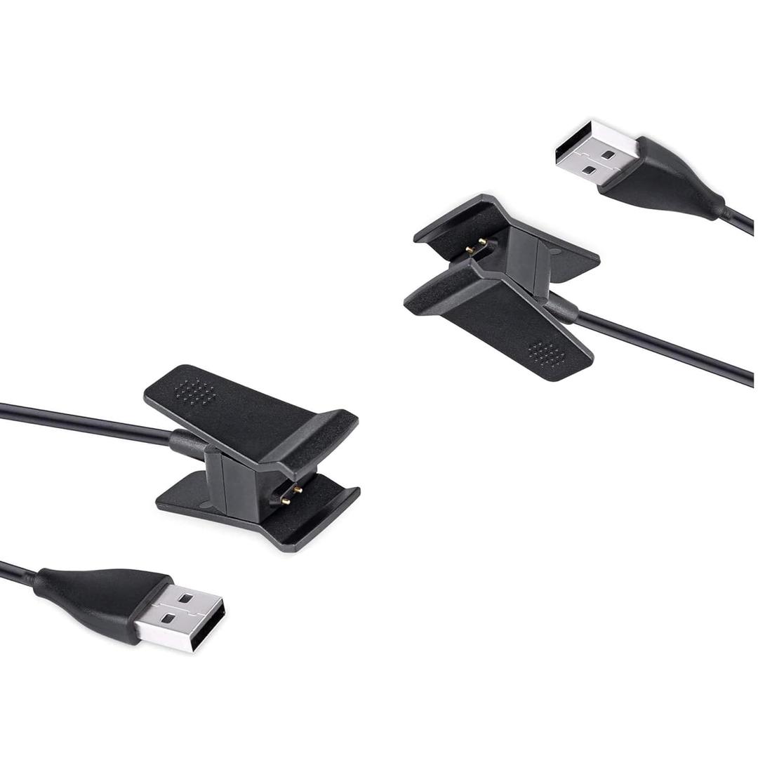 2 Pcs Black Charger Compatible for Fitbit Alta, Replacement USB Charging Cable Clip for Fitbit Alta Fitness Tracker 100cm / 3.3ft Arm and Wristband Technology, Charging Cables Accessories
