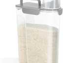 TBMax Rice Container 10 Lbs Kitchen Pantry Food Storage Container, Small Pet Dog Cat Food Container Dispenser 6 Lbs, Plastic Rice Cereal Flour Holder with Cup for Dry Food Storage Organization