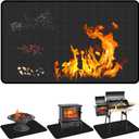 48 x 36 inch Under Grill Mats for Outdoor Grill, Double-Sided Fireproof, Oil and Waterproof Protective Mat for Grass and Deck, Outerdoor BBQ Fire Pit Fireplace Mat