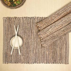 Chardin home Natural Jute - Ombre Brown Placemats, Set of 4 13x19 Inch Table Mats, Rustic Handmade Boho Placemat, Perfect for Holidays, Dinner Parties and Also Everyday Meals
