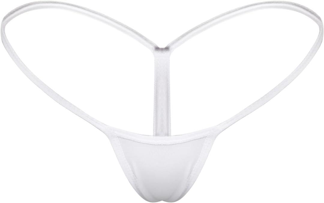 Mbotnee Women's G-Strings Micro Thongs Tiny Panties Underwear (White)