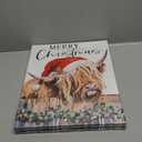 Christmas Highland Cow Wall Decor:Merry Christmas Canvas Wall Art Cow Pictures Farm Animal Prints Xmas Holiday Decorations Farmhouse Country Wall Hangings Paintings for Living Room 12x15 Inch, 2 Pack