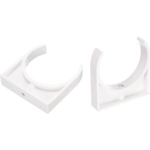 uxcell 2 Pcs PVC Water Pipe Clamps Clips, 90mm ID U-Shaped Water Pipe Buckles Pipe Tubing Clamps Pipe Support Holder for 3" Water Pipe Tubing Hose TV Trays Hanger Support Tubing, White