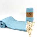 100% Cotton Turkish Beach Towels Great for Beach, Bathroom Towels Adult Travel Essentials Cruise Accessories Vacation Yoga Mat Soft Feel High Absorbent Sand Free Quick Dry (Atom Blue)