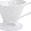 Melitta 1 Cup Porcelain Pour-Over Cone Coffeemaker, Glossy White