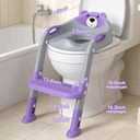 Potty Training Seat with Step Stool Ladder, Toddler Toilet Seat for Boys Girls, Adjustable 6 Heights Fits Round & Elongated Toilets, Anti-Slip Pads & Leak-Proof Guard