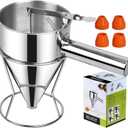 Multi-Caliber Pancake Batter Dispenser, Stainless Steel Funnel Cake Dispenser, Piston Funnel Cake Maker for Pancakes, Cupcakes,Crepes,Muffin,Waffles, Chocolate Balls (600)