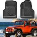 Custom for 1997-2006 Jeep Wrangler TJ/LJ Accessories Front Floor Mats Liner 2 Pcs All Weather TPE (for1997-2006 Jeep Wrangler TJ/LJ Front Floor Mat 2 Pcs)