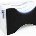 Knee Pillow for Side Sleepers,Leg Pillow,Knne Pillow,Leg Pillow for Side Sleeping,Memory Foam Support Ergonomic Pillow, Removable Cover,White&Black (10.7"x8"x6")