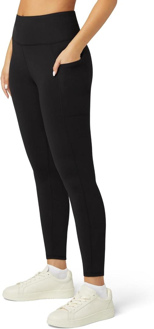 No Nonsense Leggings for Women with Tummy Control and Pockets, Athletic High Waist Yoga Pants, M