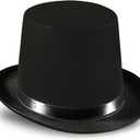Dress Up America Black Top Hat for Adults  Formal Tuxedo Hat with Trim  Magician Butler Gentleman Costume Accessory