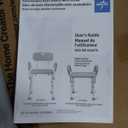 Medline Shower Chair with Backrest and Padded Armrests - 350 lb. capacity, Bath Bench, Seat, Stool for Independent Adult, Seniors, Elderly & Disabled Patients