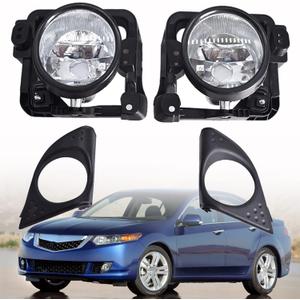 2Pcs Clear Lens Fog Light Assembly Left and Right Side Replacement for Acura TSX 2009-2010