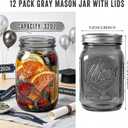 WELLIFE Wide Mouth Mason Jars 32 OZ, 6 Pack Mason Jars for Decor & DIY Crafts, Black Glass Storage Jars, Airtight jar, Fermenting, Pickling, Meal Prep