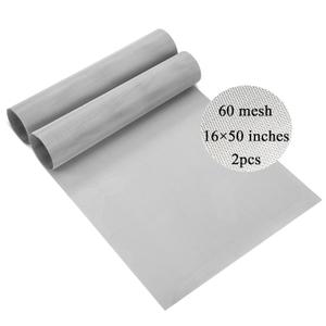 ovsor 2Pcs 60 Mesh Stainless Steel Mesh1650 inches (40.6127cm), Woven Wire Mesh Not Easy to Rust Mesh Roll, Steel Screen for DIY Project, Floor, Hole, Garden, Vent Cover