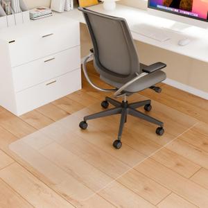 Desk Chair Mat for Hard Floors, 48" x 30" Office Clear Protector Mat for Hardwood, Easy Glide Plastic Floor Mat for Office Home (Rectangle)