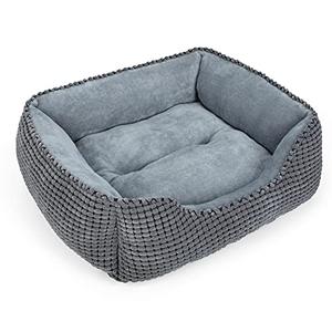 Dog Bed for Large Medium Small Dogs, Rectangle Washable Sleeping Puppy Bed, Soft Calming Cat Beds for Indoor Cats, Orthopedic Pet Sofa Bed, Anti-Slip Bottom with Multiple Size (20'', Grey)
